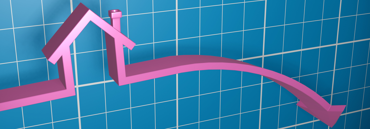 Illustration of house prices falling on graph